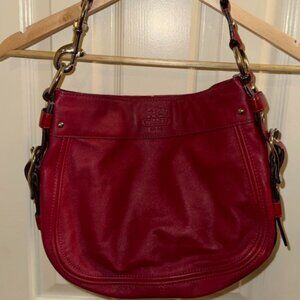 Red Coach leather shoulder bag